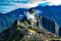 Machu Picchu with circular Clouds