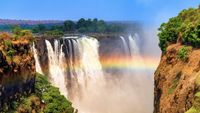 Viktoria Falls with perfect Rainbow